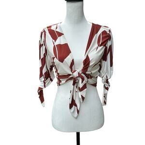 Express Short Sleeve Women's Medium Top Red